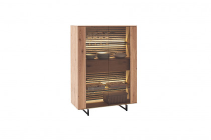Yonna von SCHÖNER WOHNEN - Highboard Kerneiche natur/ Lamellen 