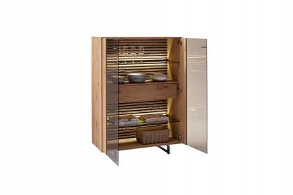 Yonna von SCHÖNER WOHNEN - Highboard Kerneiche natur/ Lamellen 