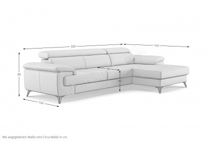 Astra-LE25 von COTTA - Ecksofa rechts cream