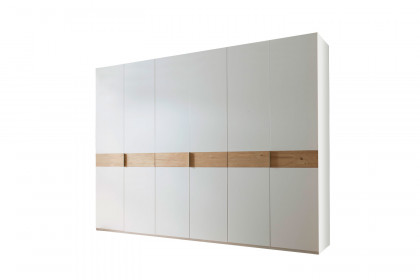 Multiline von SCHÖNER WOHNEN - Kleiderschrank weiß mit Bauchbinde in Balkeneiche Furnier