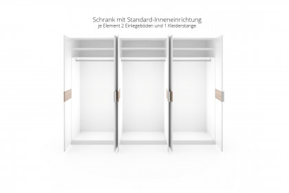 Multiline von SCHÖNER WOHNEN - Kleiderschrank weiß mit Bauchbinde in Balkeneiche Furnier
