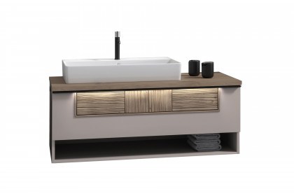V/lacera von Voglauer - Badezimmer-Set in Taupe/ Massivholz
