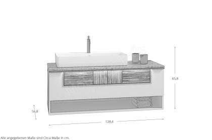 V/lacera von Voglauer - Badezimmer-Set in Taupe/ Massivholz