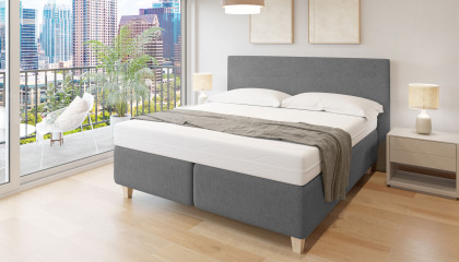 Aktionsbett von Abrilux - Boxspringbett grau