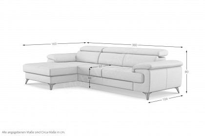 Astra-LE25 von COTTA - Ecksofa links cream