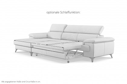 Astra-LE25 von COTTA - Ecksofa links cream