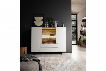 Yonna von SCHÖNER WOHNEN - Highboard Lack weiß/ Kerneiche natur 