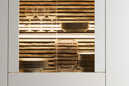 Yonna von SCHÖNER WOHNEN - Highboard Lack weiß/ Kerneiche natur 