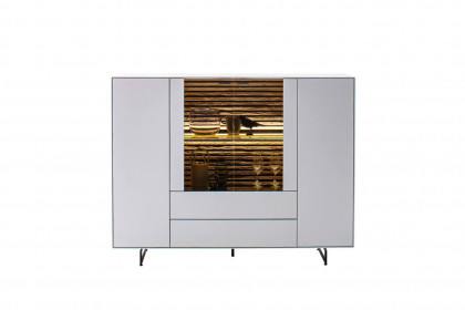 Yonna von SCHÖNER WOHNEN - Highboard Lack weiß/ Kerneiche natur 