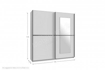 Dundee von Wimex - weißer Kleiderschrank mit Strasskristallen
