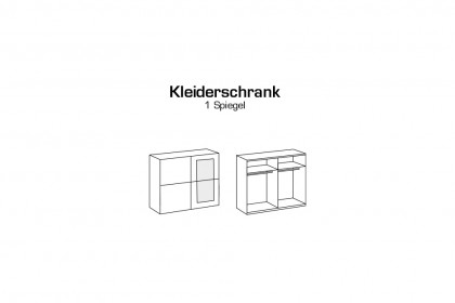 Dundee von Wimex - weißer Kleiderschrank mit Strasskristallen