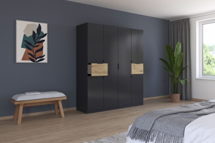 Ticao von Rauch Blue - Schrank grau-metallic - Eiche Artisan