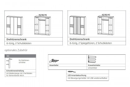 Ticao von Rauch Blue - Schrank grau-metallic - Eiche Artisan