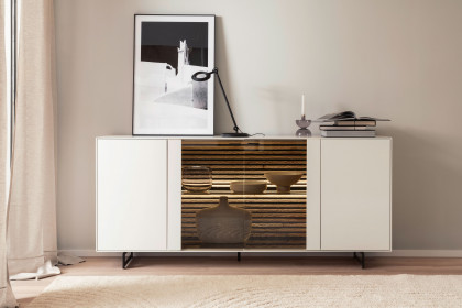Yonna von SCHÖNER WOHNEN - Sideboard Lack weiß/ Metallgestell 