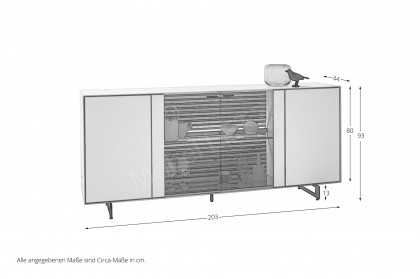 Yonna von SCHÖNER WOHNEN - Sideboard Lack weiß/ Metallgestell 