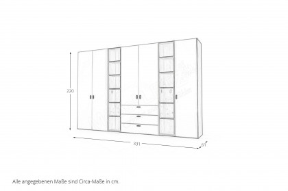 Longline von JUTZLER - Kombi-Kleiderschrank weiß - Eiche mit 2 Regalen