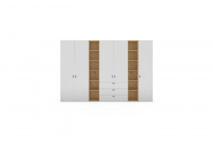 Longline von JUTZLER - Kombi-Kleiderschrank weiß - Eiche mit 2 Regalen