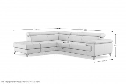Astra-LE25 von COTTA - Couchgarnitur links stone