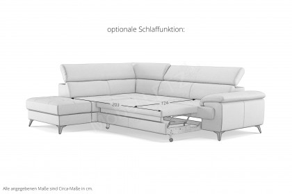 Astra-LE25 von COTTA - Couchgarnitur links stone