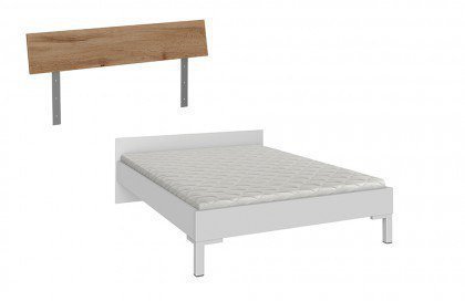 cadre von Röhr-Bush - Jugendbett 90x200 cm weiß - Votan Eiche