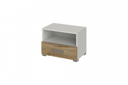 cadre von Röhr-Bush - Jugendbett 90x200 cm weiß - Votan Eiche