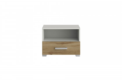cadre von Röhr-Bush - Jugendbett 90x200 cm weiß - Votan Eiche