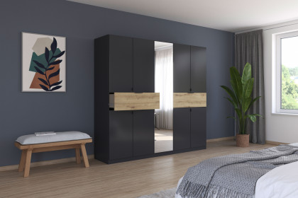 Ticao von Rauch Blue - Kleiderschrank mit Absetzung Eiche Artisan