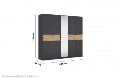 Ticao von Rauch Blue - Kleiderschrank mit Absetzung Eiche Artisan