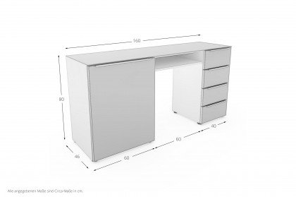Alegro2 Style von Nolte Möbel - Schminktisch weiß-Glas seidengrau