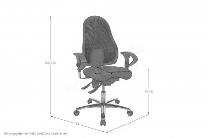 Sitness B2 von Topstar - Drehstuhl mit konturgeformter Design-Rückenlehne