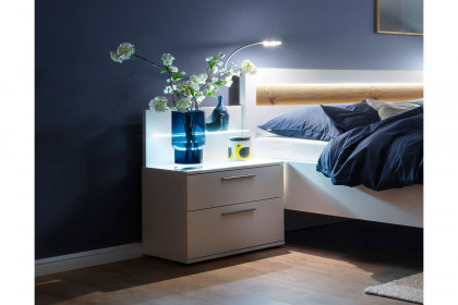 Multiline von SCHÖNER WOHNEN - Schlafzimmer-Set weiß mit Furnier-Absetzungen
