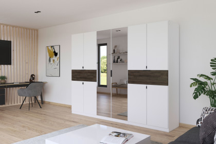 Ticao von Rauch Blue - Kombischrank weiß - Atlantic Oak mit Türdämpfung