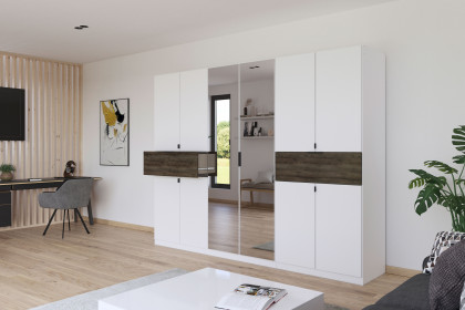 Ticao von Rauch Blue - Kombischrank weiß - Atlantic Oak mit Türdämpfung