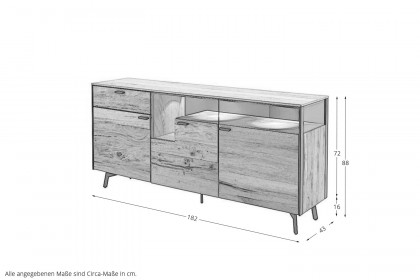 Andra-living von SCHÖNER WOHNEN - Sideboard S736 Eiche rustico/ anthrazit matt
