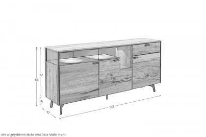 Andra-living von SCHÖNER WOHNEN - Sideboard S737 Eiche rustico/ anthrazit