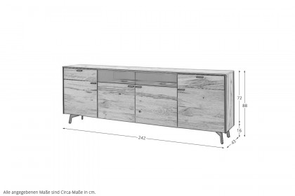 Andra-living von SCHÖNER WOHNEN - Sideboard S747 Eiche rustico/ anthrazit