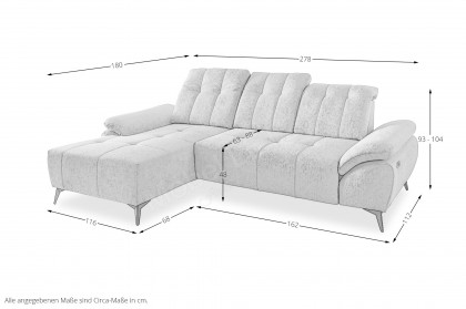 Fiore-LE25 von Benformato - Polstersofa Variante links moosgrün