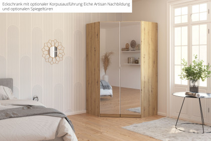 Celle-Extra von Rauch Blue - Eckschrank weiß - Hochglanz effektgrau