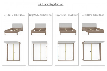 Multiline von SCHÖNER WOHNEN - Doppelbett mit weißem Kunstleder-Kopfteil