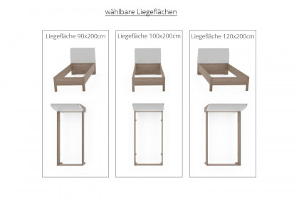 Multiline von SCHÖNER WOHNEN - Doppelbett mit weißem Kunstleder-Kopfteil