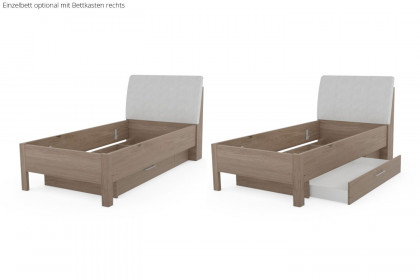Multiline von SCHÖNER WOHNEN - Doppelbett mit weißem Kunstleder-Kopfteil