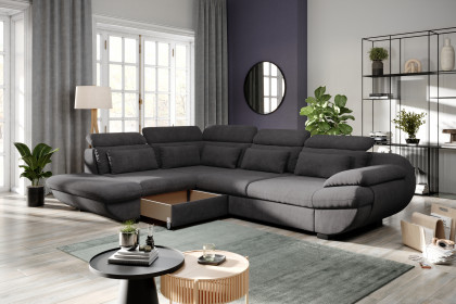Infinity-LE25 von COTTA - Eckgarnitur links graphite