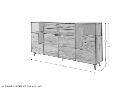 Andra-living von SCHÖNER WOHNEN - Sideboard S762 Eiche rustico/ anthrazit