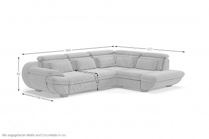 Infinity-LE25 von COTTA - Couchecke rechts beige