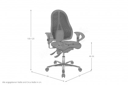 Sitness B2 von Topstar - Schreibtisch-Drehstuhl mit Orthositz