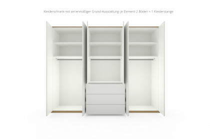 Deviso von Rietberger -Schlafzimmerschrank weiß/ Eiche mit griffloser Front