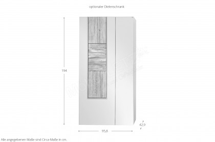 V/lacera coming von Voglauer - Garderobe in Taupe mit Vintage-Relief