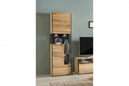 Andra-living von SCHÖNER WOHNEN - Vitrine S760 Eiche/ anthrazit