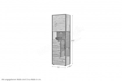 Andra-living von SCHÖNER WOHNEN - Vitrine S760 Eiche/ anthrazit