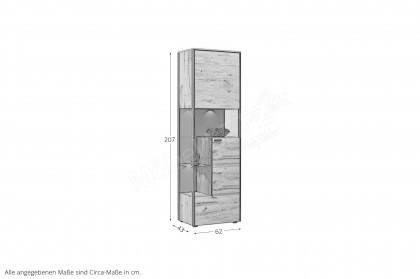 Andra-living von SCHÖNER WOHNEN - Vitrine S761 Eiche/ anthrazit